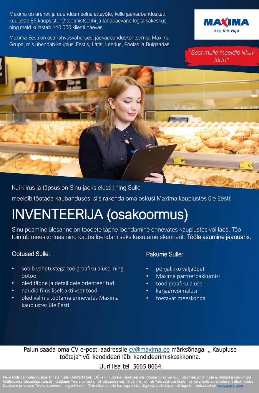 Maxima Eesti OÜ Inventeerija (osakoormus)