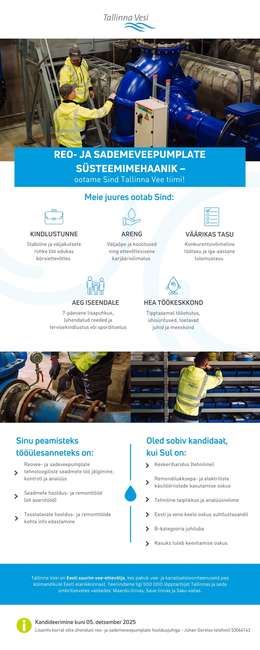 AS Tallinna Vesi Reo- ja sademeveepumplate süsteemimehaanik