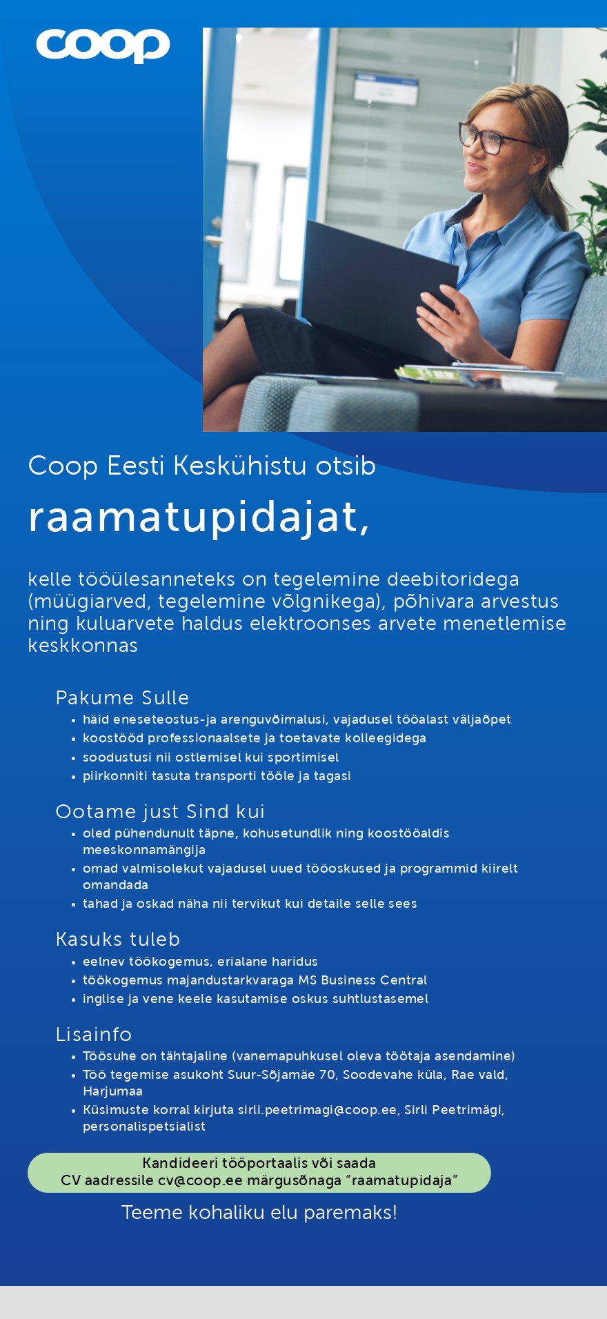 Coop Eesti Keskühistu Raamatupidaja (tähtajaline)