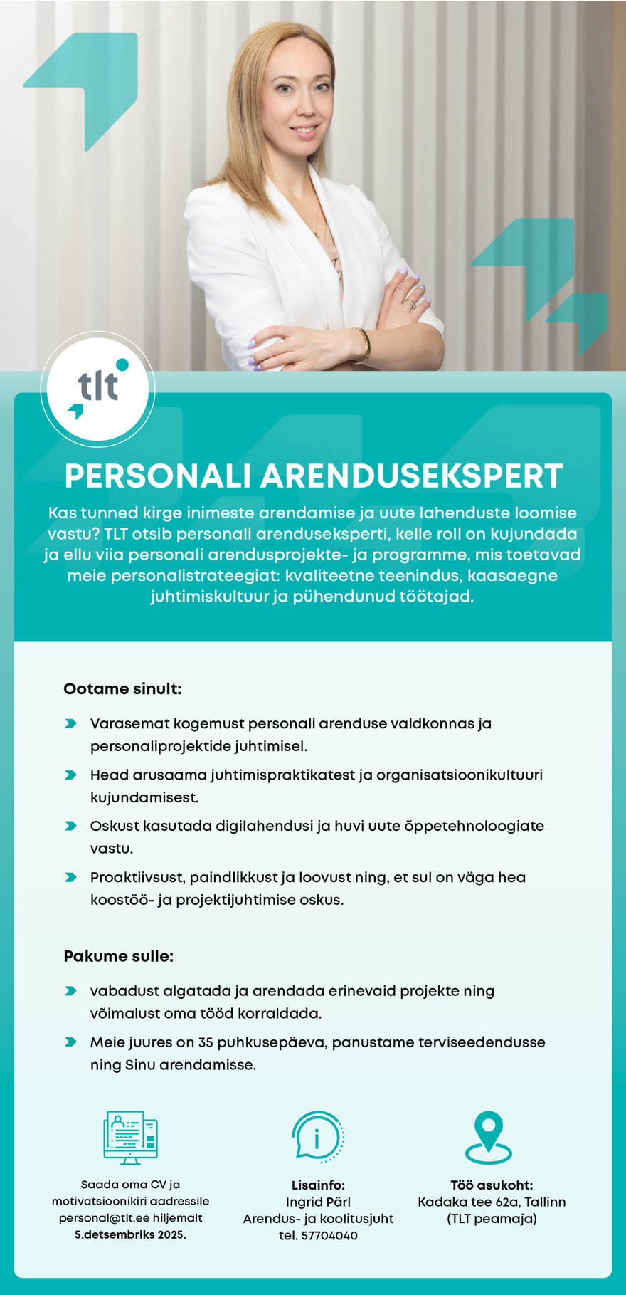 AS Tallinna Linnatransport Personali arendusekspert