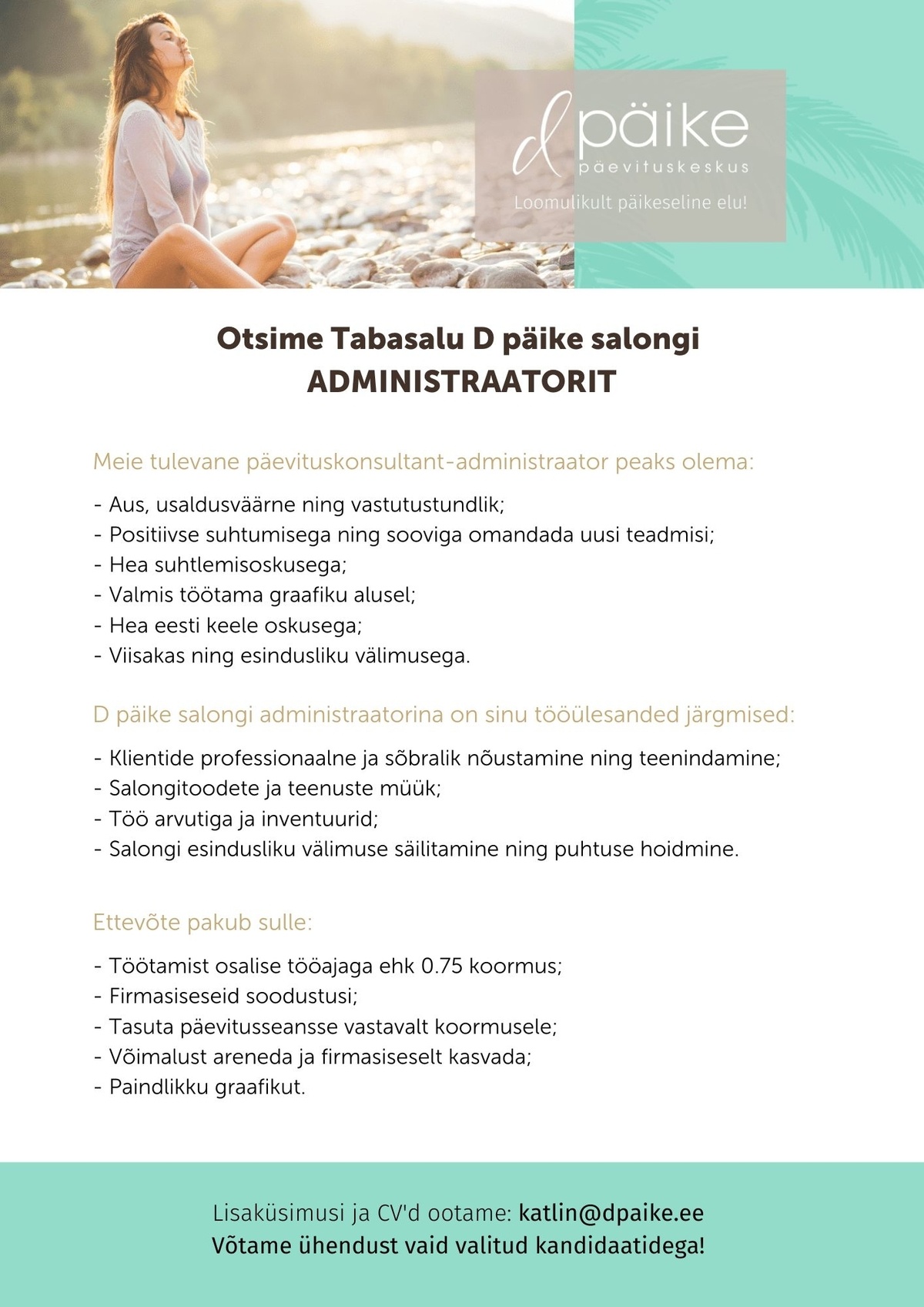 Regentum OÜ Tabasalu D päike salongi ADMINISTRAATOR 0.75 koormus