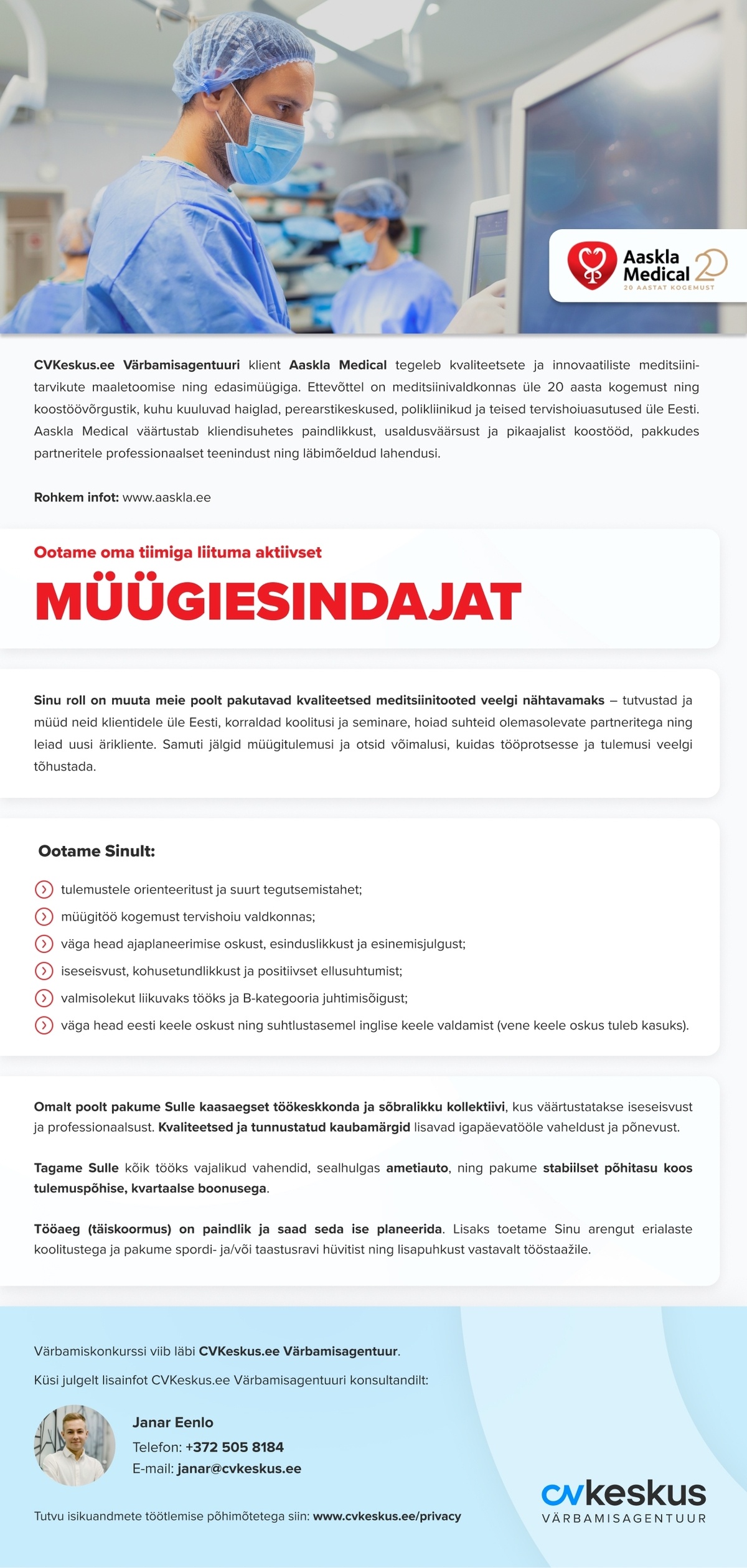 Aaskla OÜ MÜÜGIESINDAJA (meditsiinitarvikud)