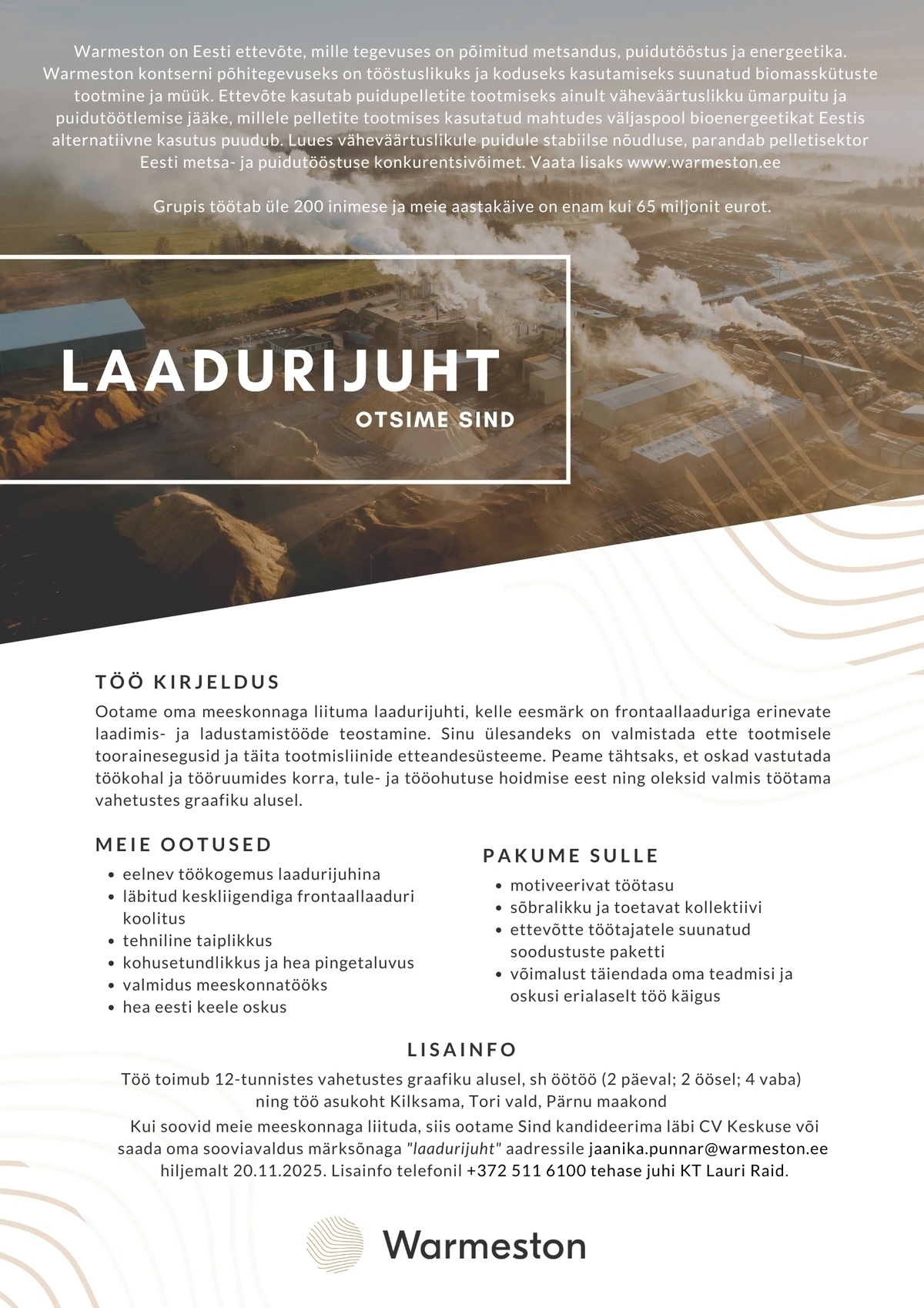 Warmeston OÜ Laadurijuht