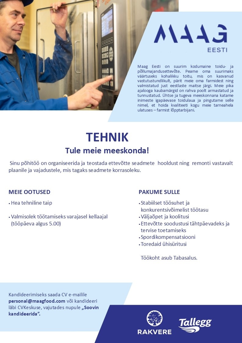 Maag Eesti AS Tehnik