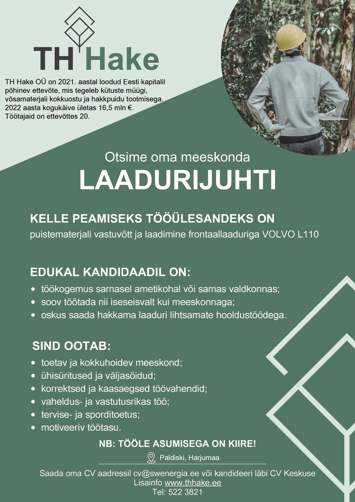 TH Hake OÜ Laadurijuht