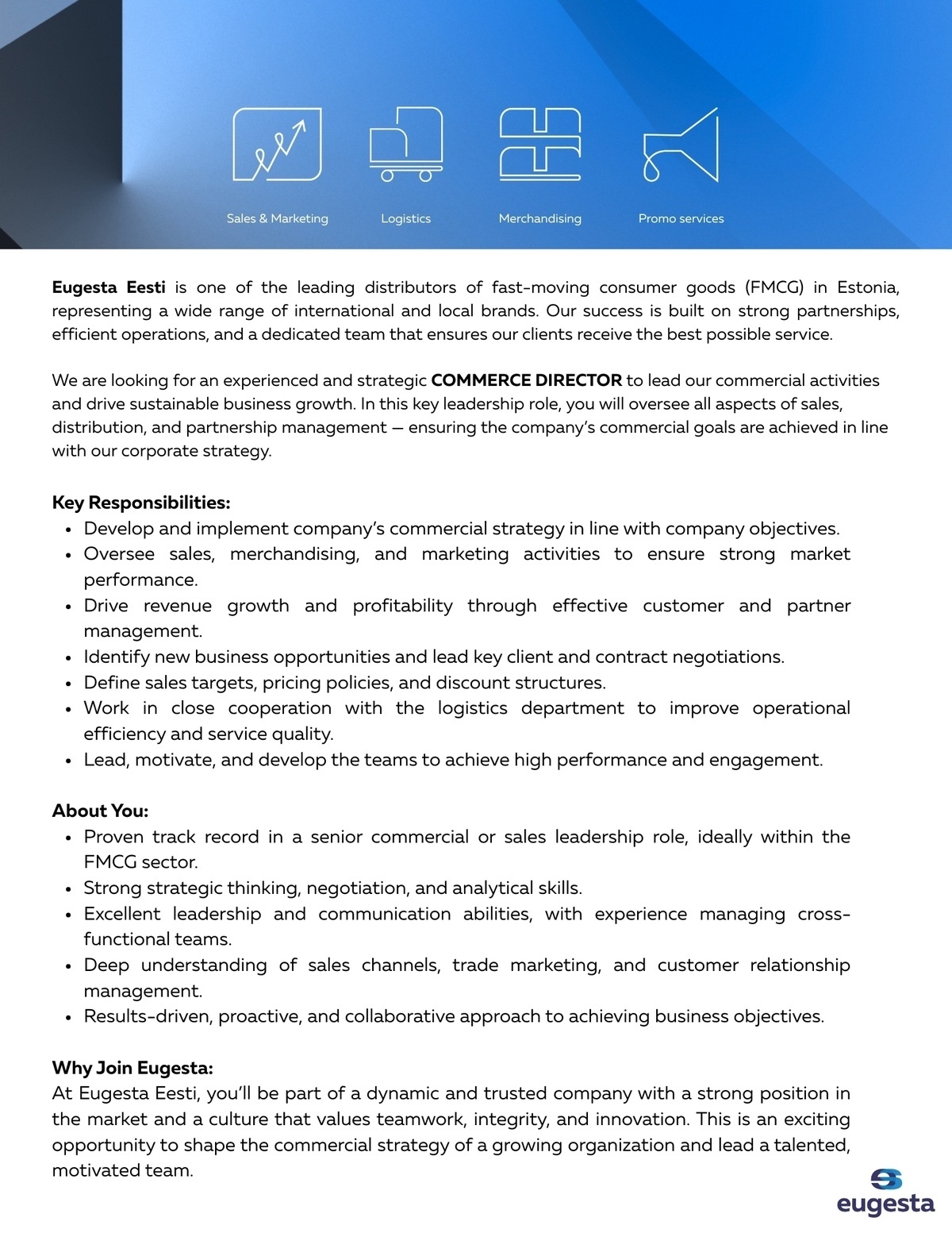 Eugesta Eesti OÜ Commerce Director