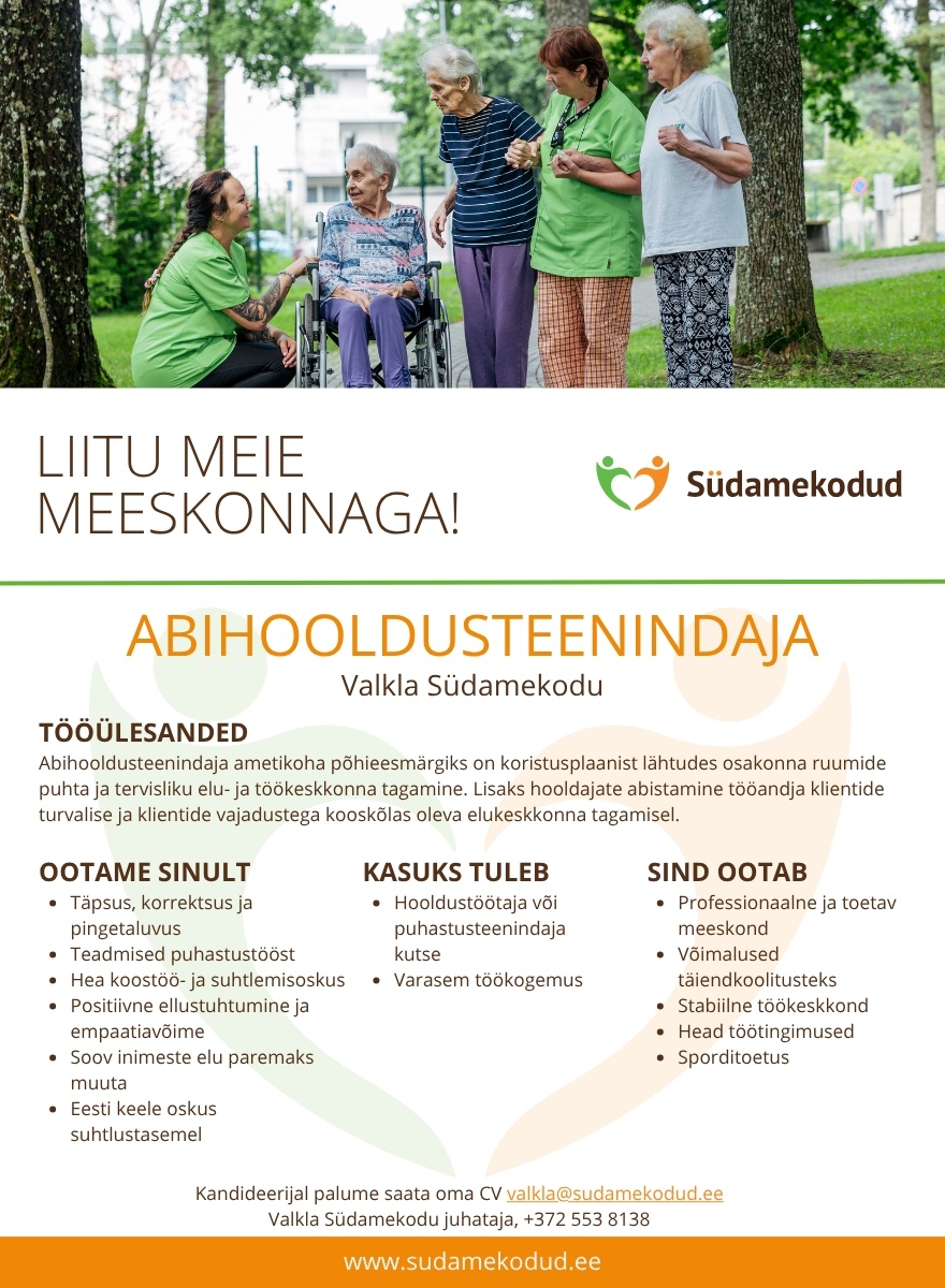 Südamekodud AS Abihooldusteenindaja Valkla Südamekodusse