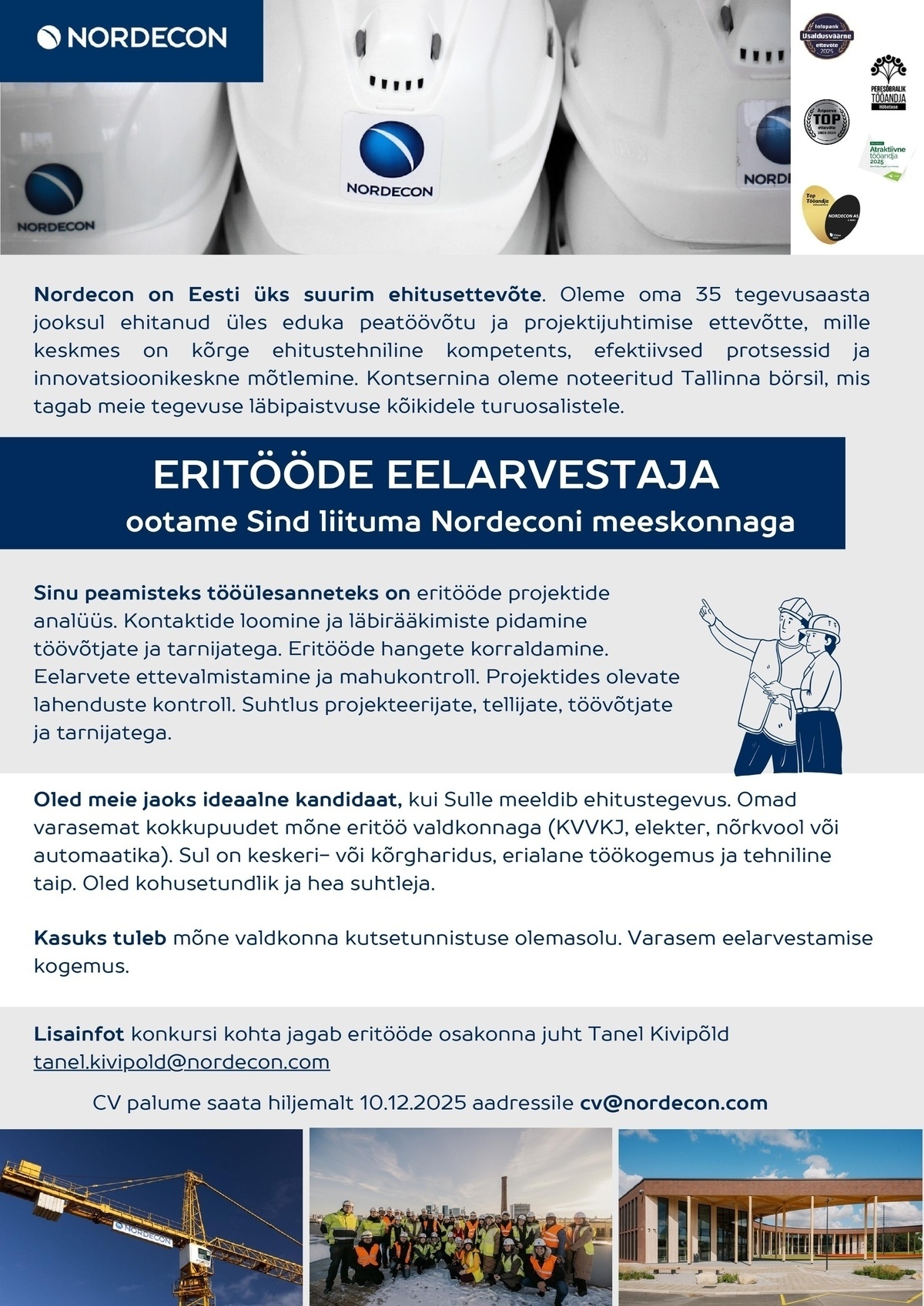 NORDECON AS ERITÖÖDE EELARVESTAJA