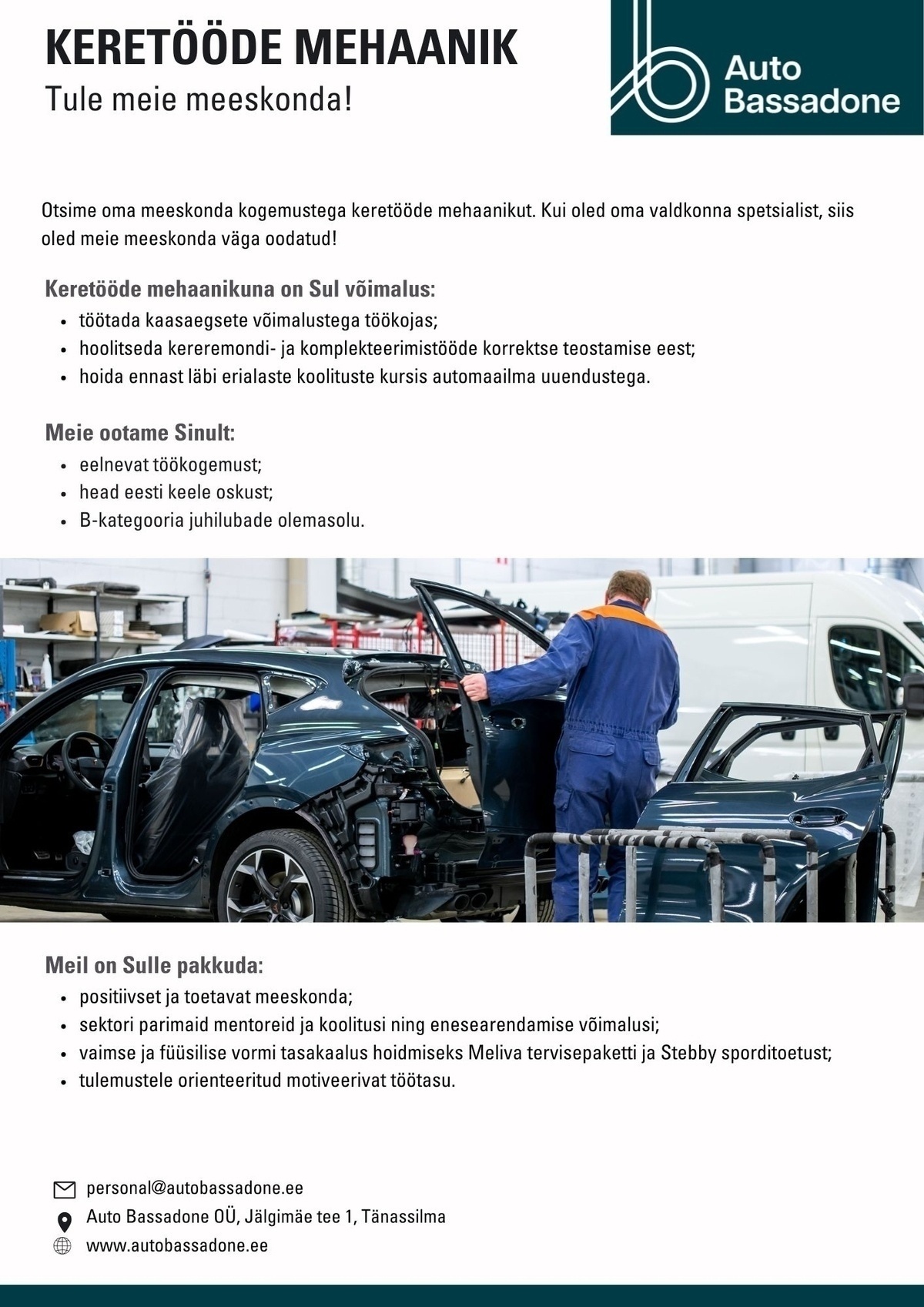 Auto Bassadone OÜ Keretööde mehaanik