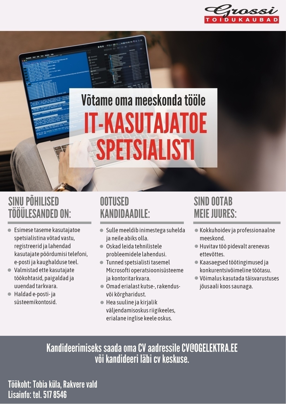 OG Elektra AS IT-kasutajatoe spetsialist