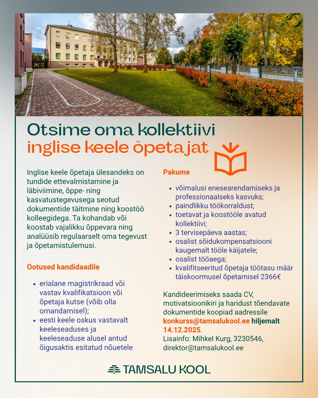 Tamsalu Kool Inglise keele õpetaja