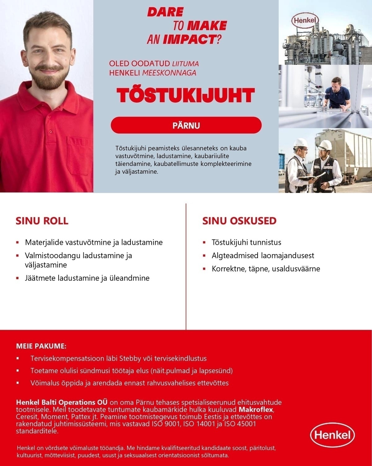 Henkel Balti Operations OÜ Tõstukijuht