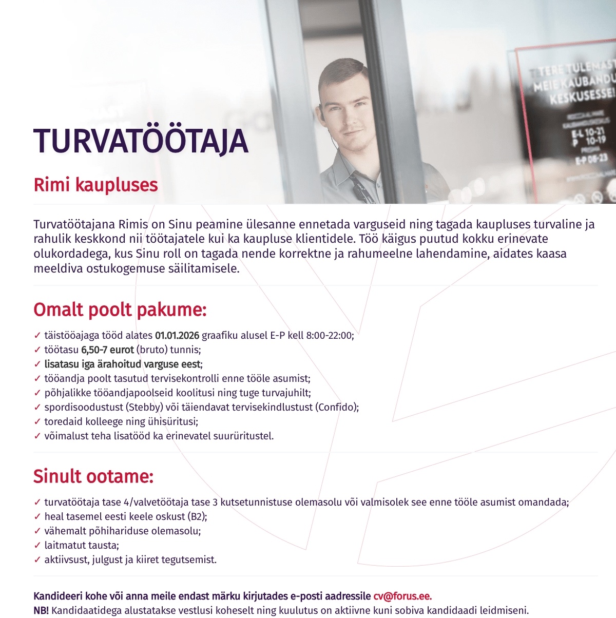 Forus Security AS Turvatöötaja Rimi kaupluses
