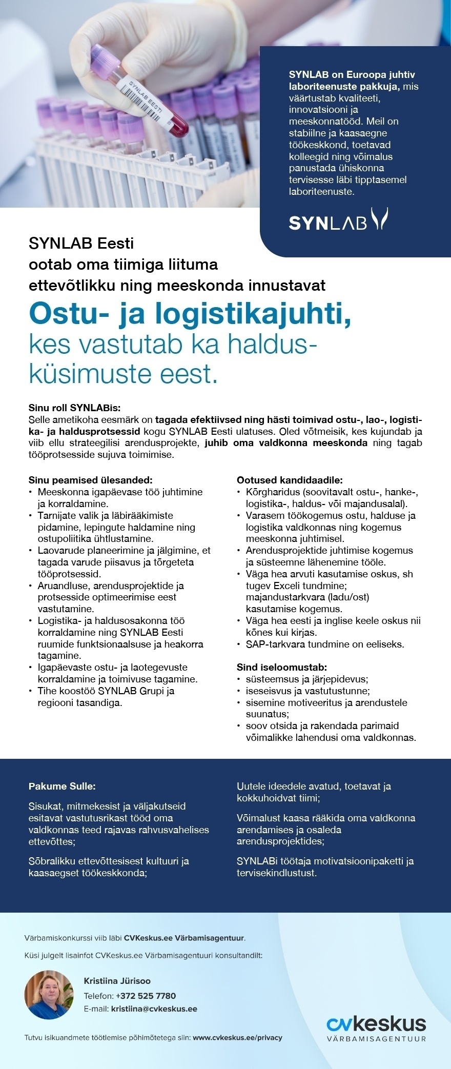 SYNLAB Eesti OÜ OSTU- JA LOGISTIKAJUHT