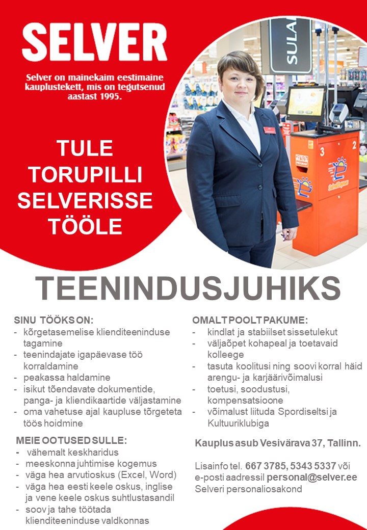 Selver Teenindusjuht Torupilli Selveris