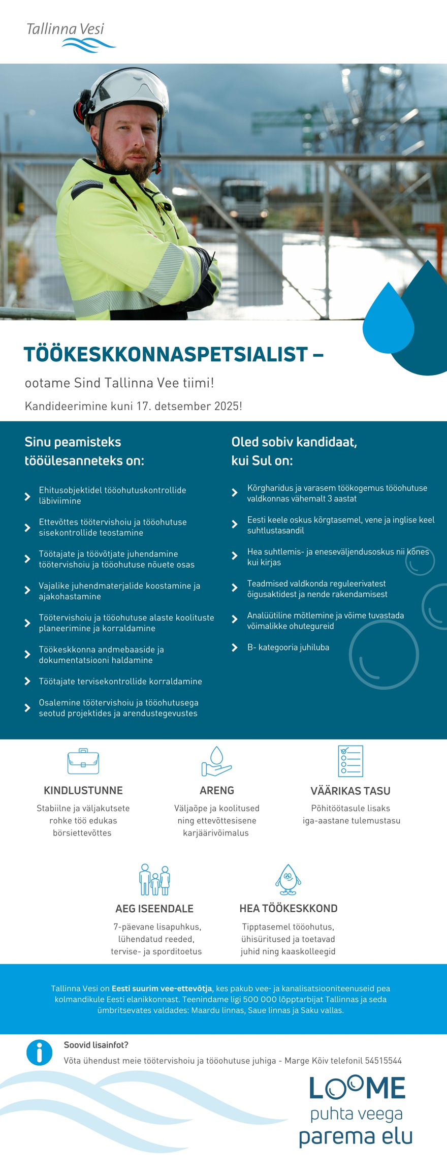 AS Tallinna Vesi Töökeskkonnaspetsialist