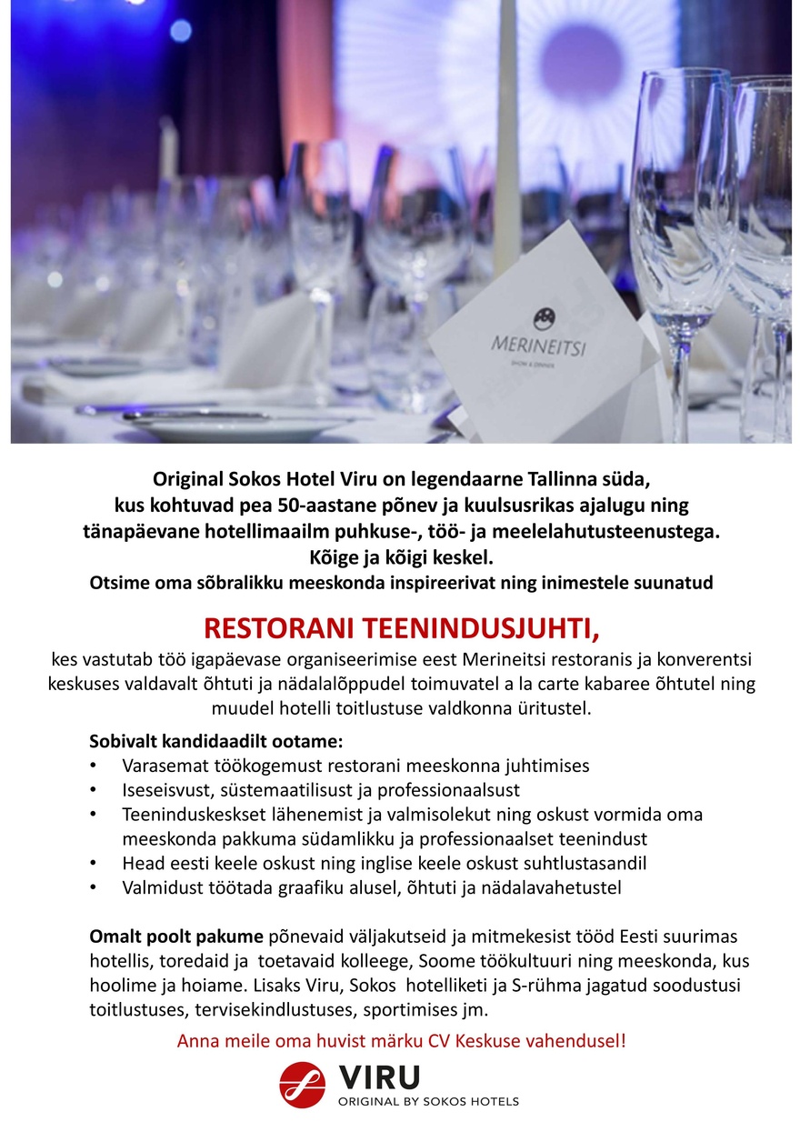 Sokotel AS RESTORANI TEENINDUSJUHT