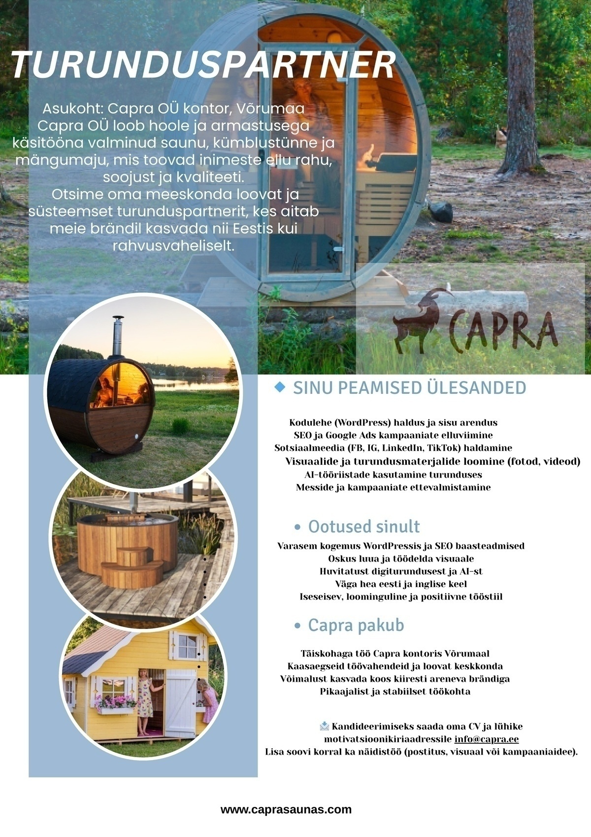 CAPRA OÜ TURUNDUSPARTNER / MARKETING SPECIALIST