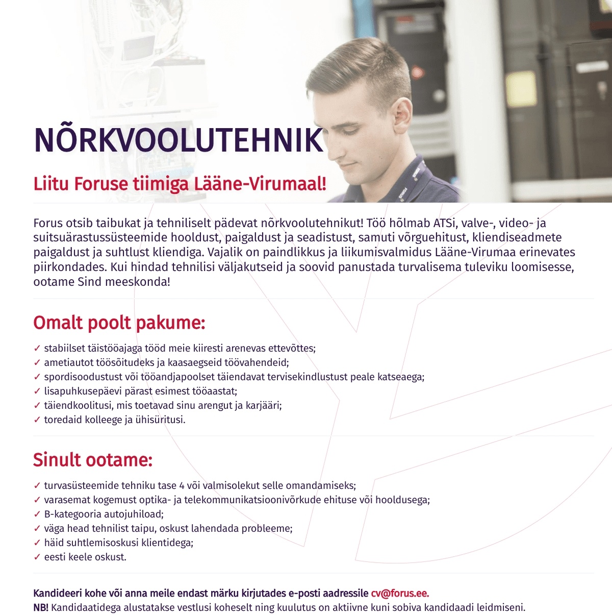 Forus Security AS Nõrkvoolutehnik Lääne-Virumaal