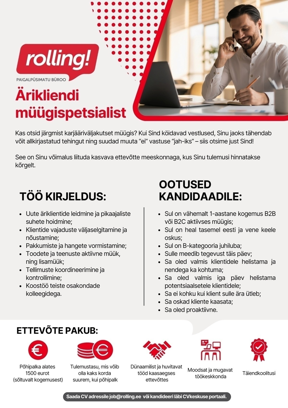 ROLLING OÜ Ärikliendi müügispetsialist