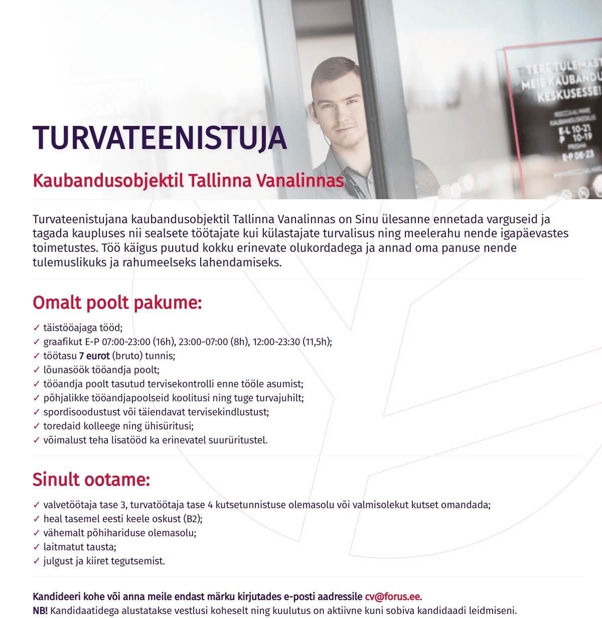 Forus Security AS Turvateenistuja Vanalinnas