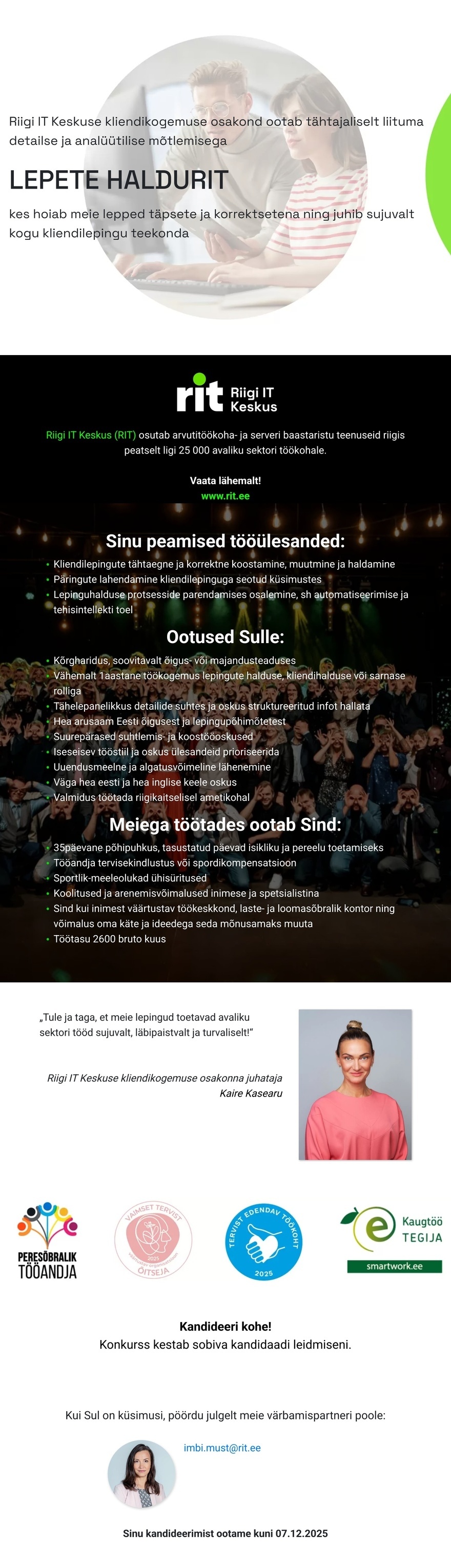 Riigi IT Keskus Lepete haldur (tähtajaline)