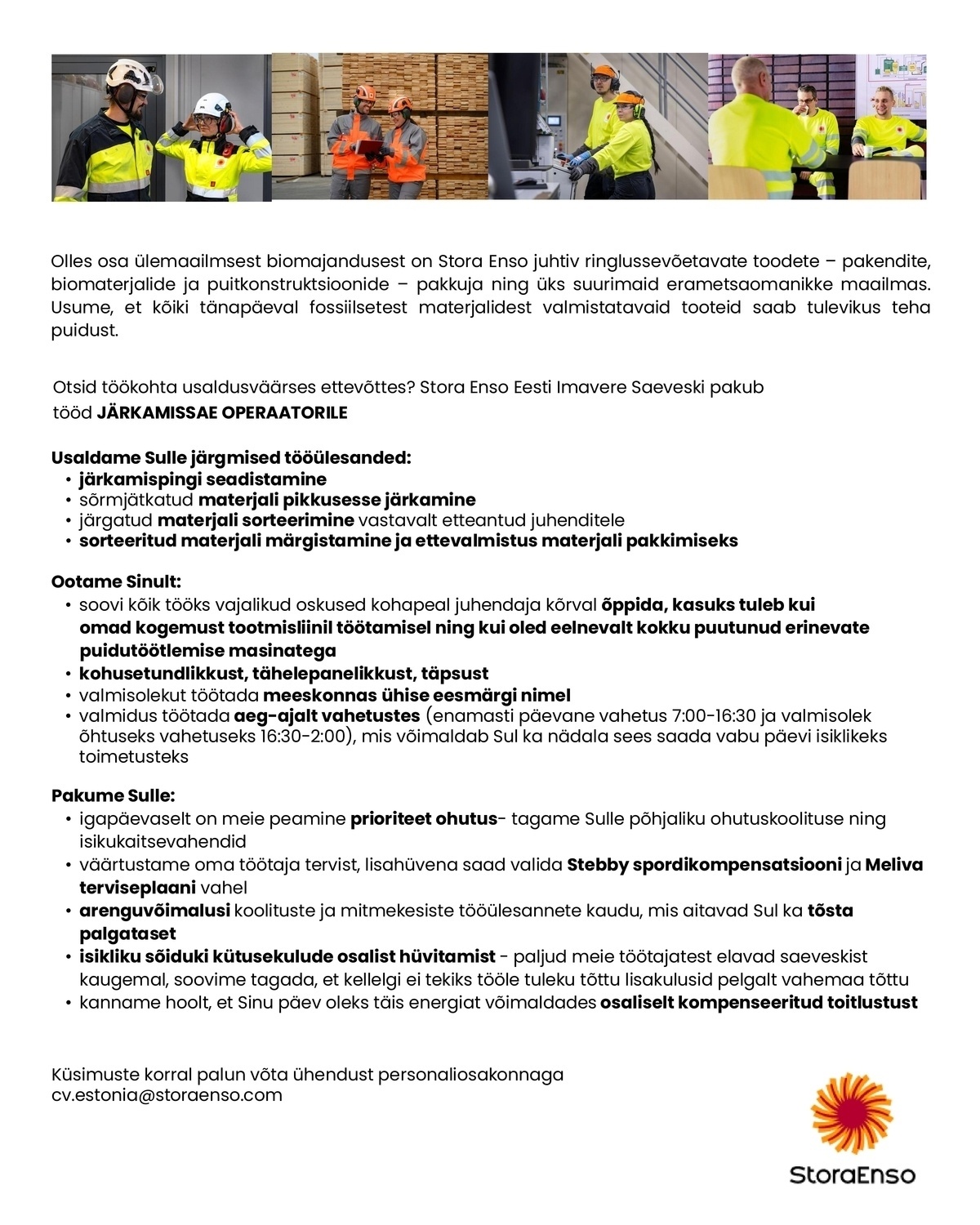 Stora Enso Eesti AS Järkamissae operaator