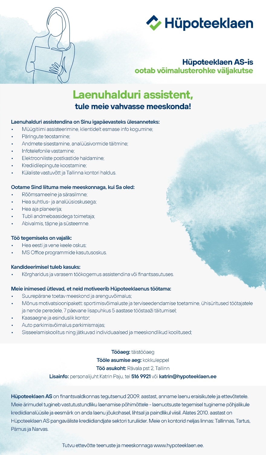 HÜPOTEEKLAEN AS Laenuhalduri assistent