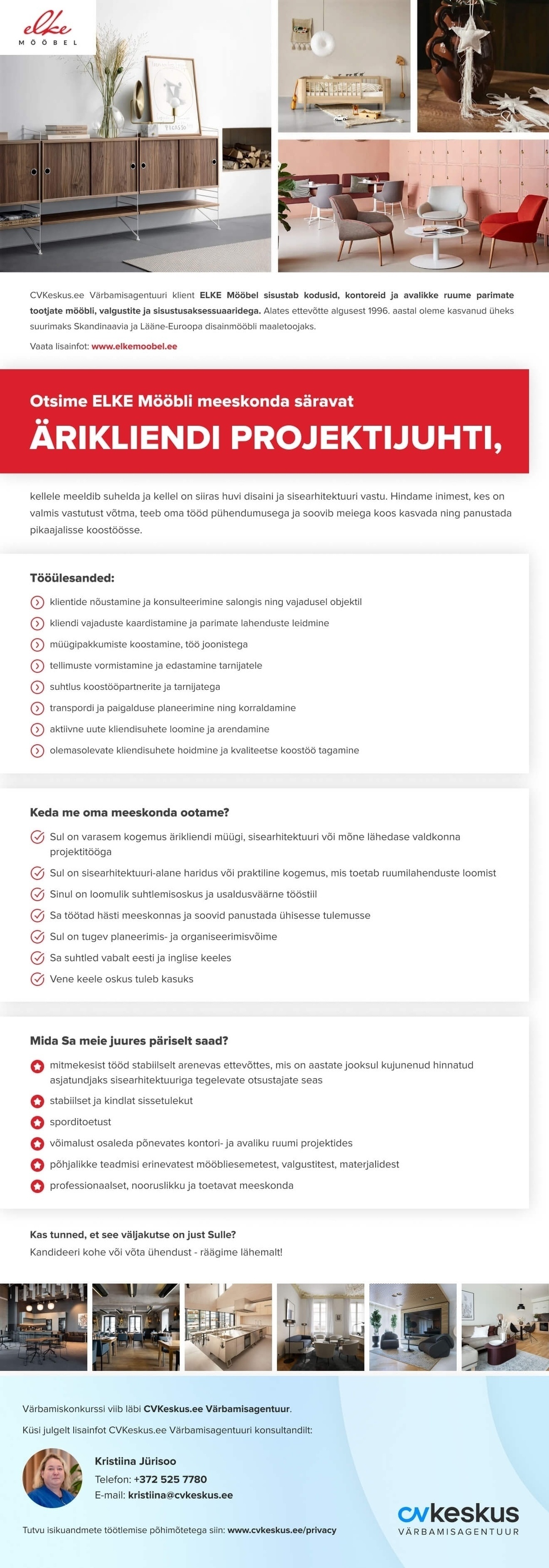 ELKE Mööbel OÜ ÄRIKLIENDI PROJEKTIJUHTI (Mööbel)