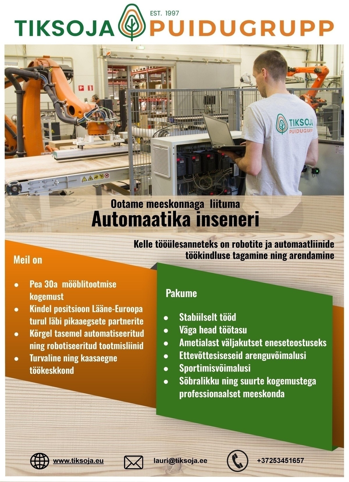 Tiksoja Puidugrupp AS Automaatika insener