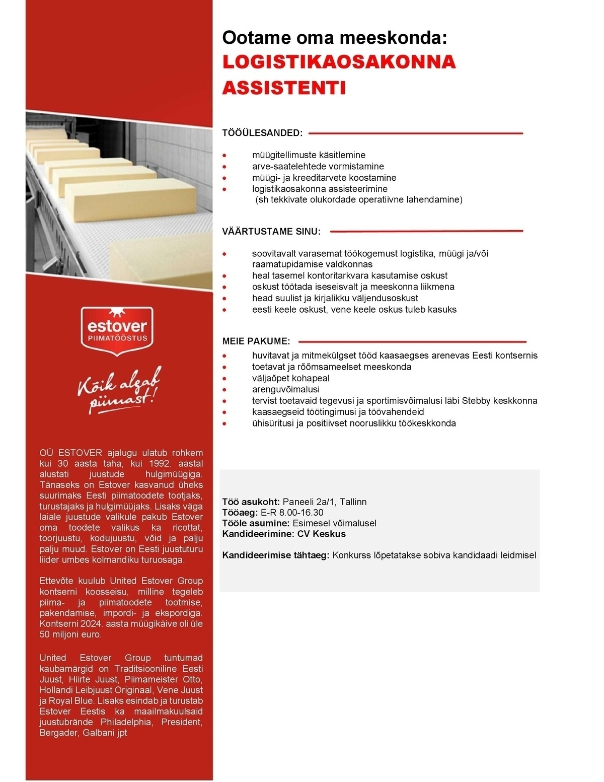 CVKeskus.ee klient Logistikaosakonna assistent