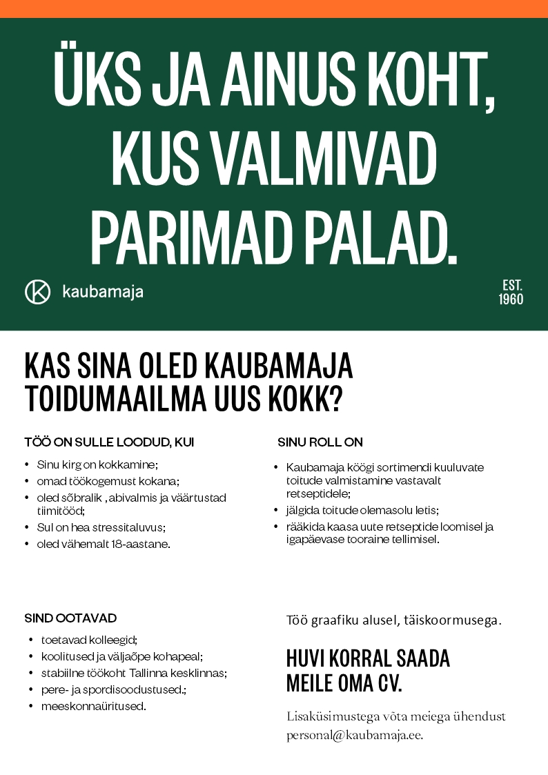 Kaubamaja Toidumaailma kokk