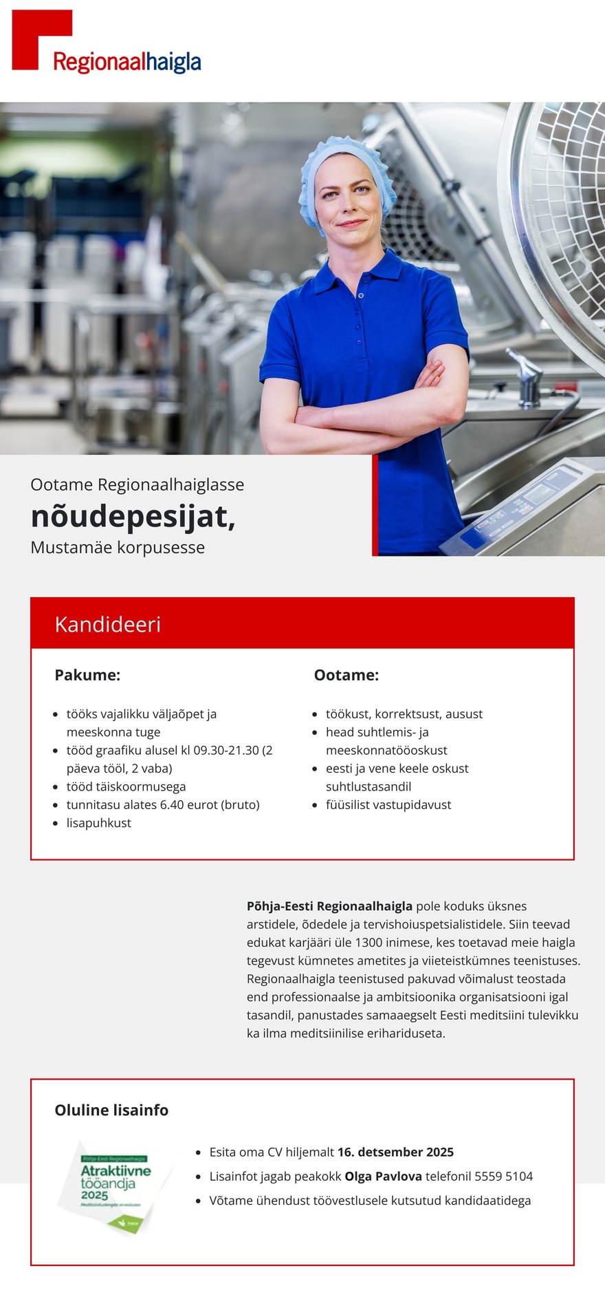 Põhja-Eesti Regionaalhaigla Nõudepesija mustamäe korpusesse