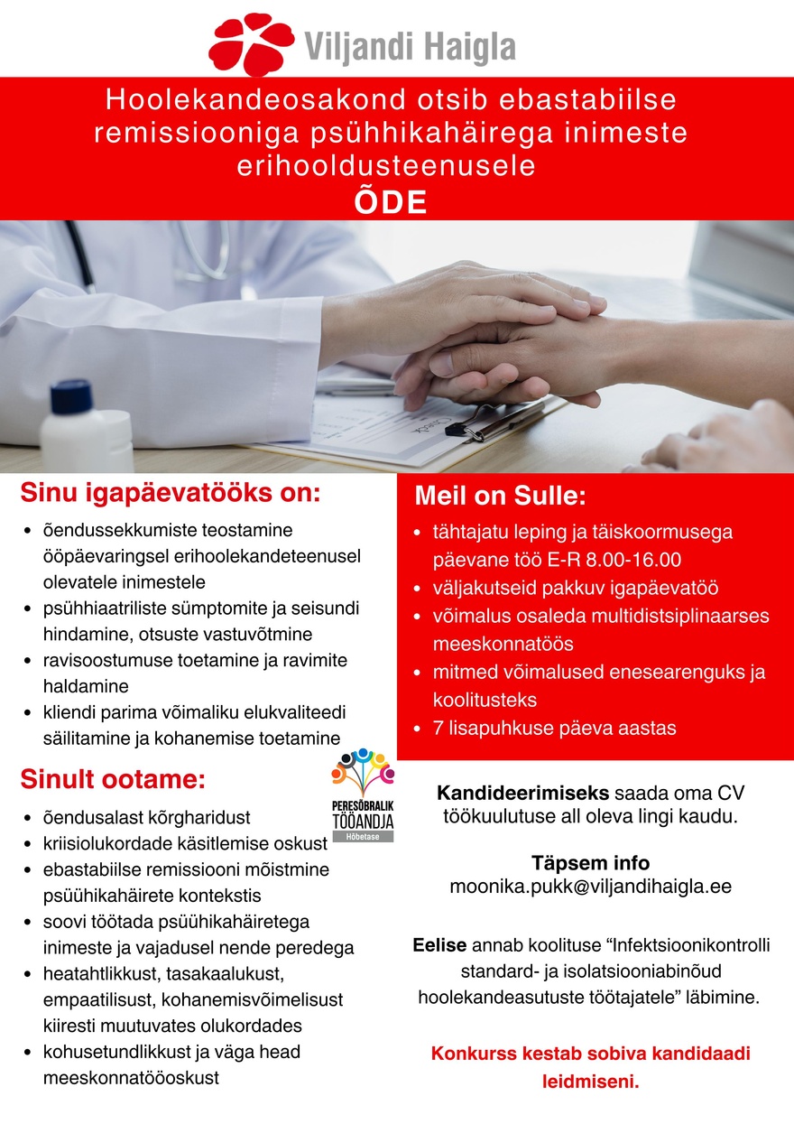 SA Viljandi Haigla Hoolekandekeskuse õde