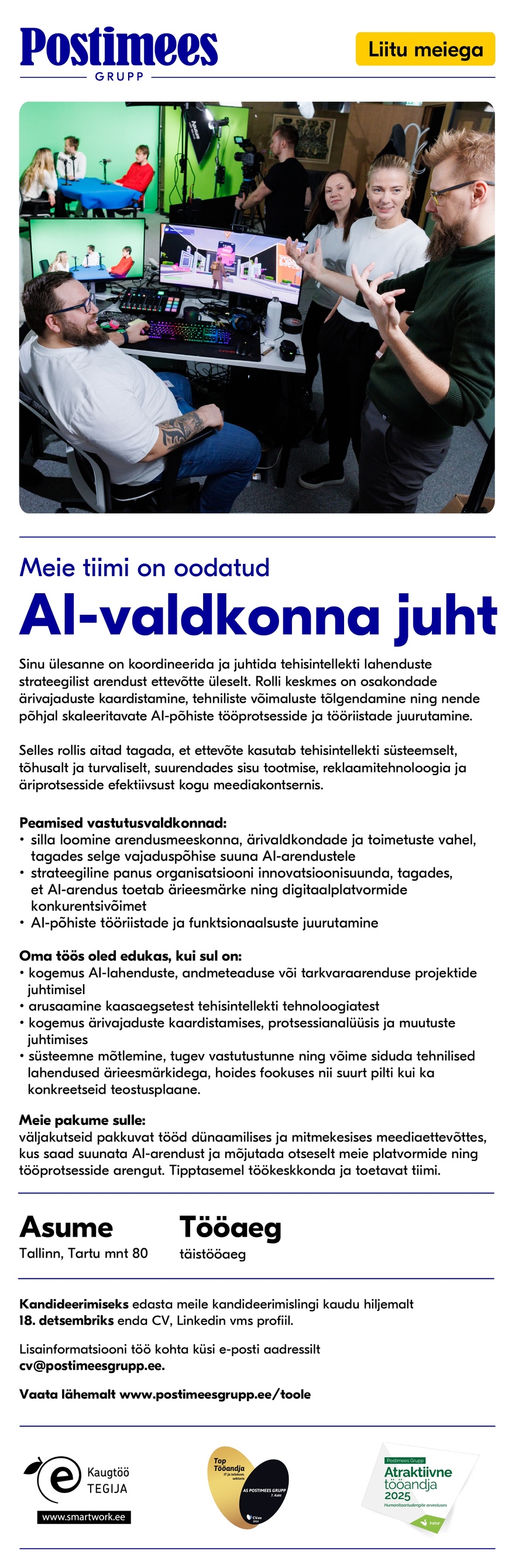 Postimees Grupp AS AI-valdkonna juht