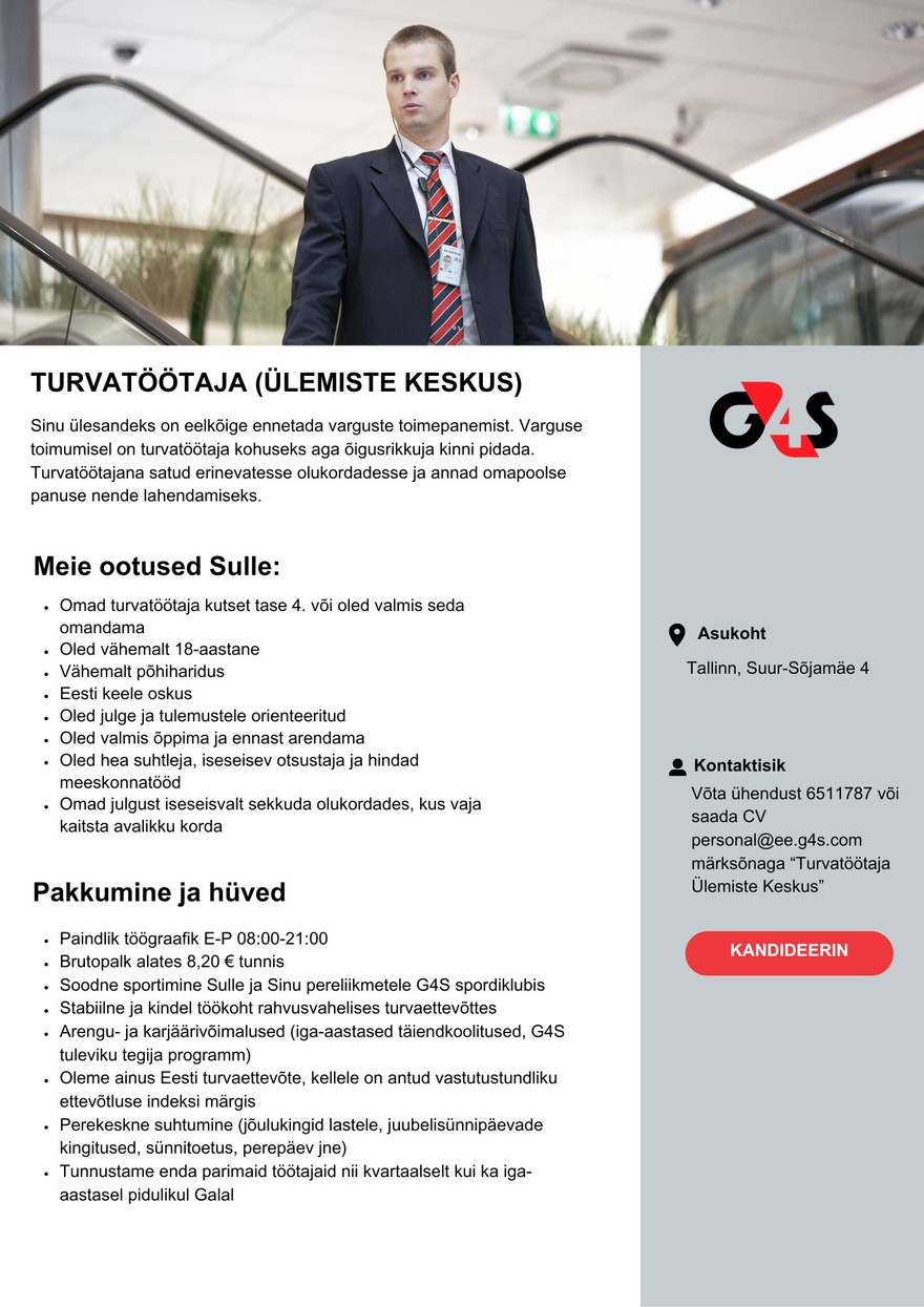AS G4S Eesti Turvatöötaja (Ülemiste Keskus)