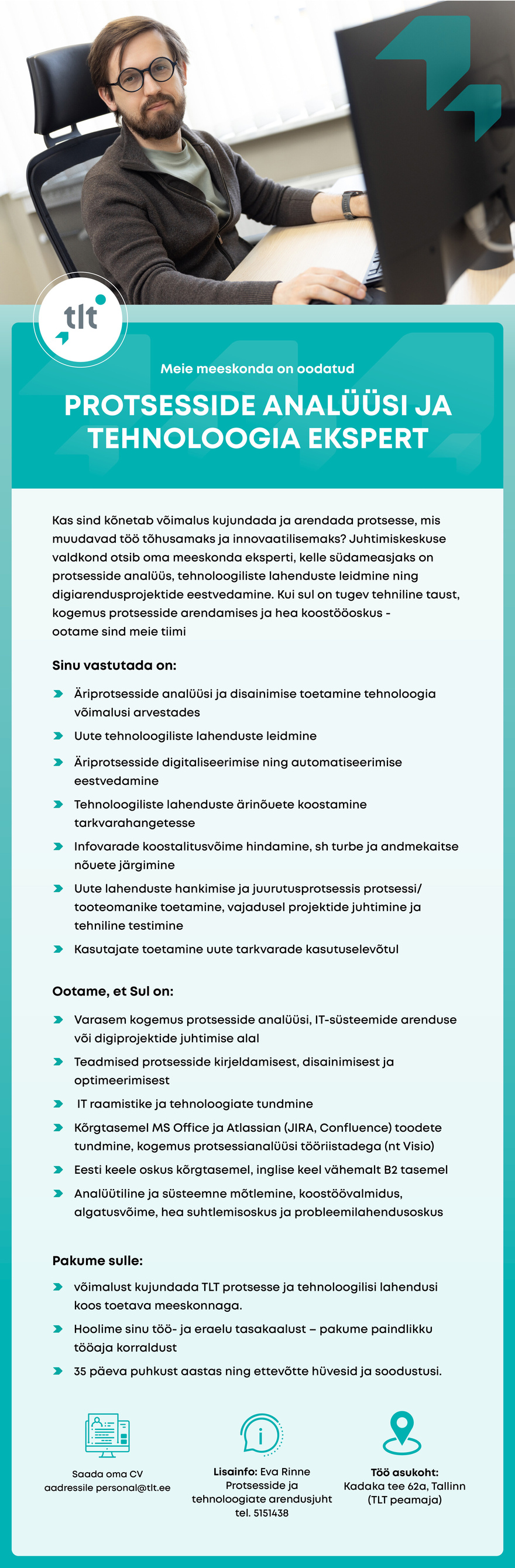 AS Tallinna Linnatransport Protsesside analüüsi ja tehnoloogia ekspert