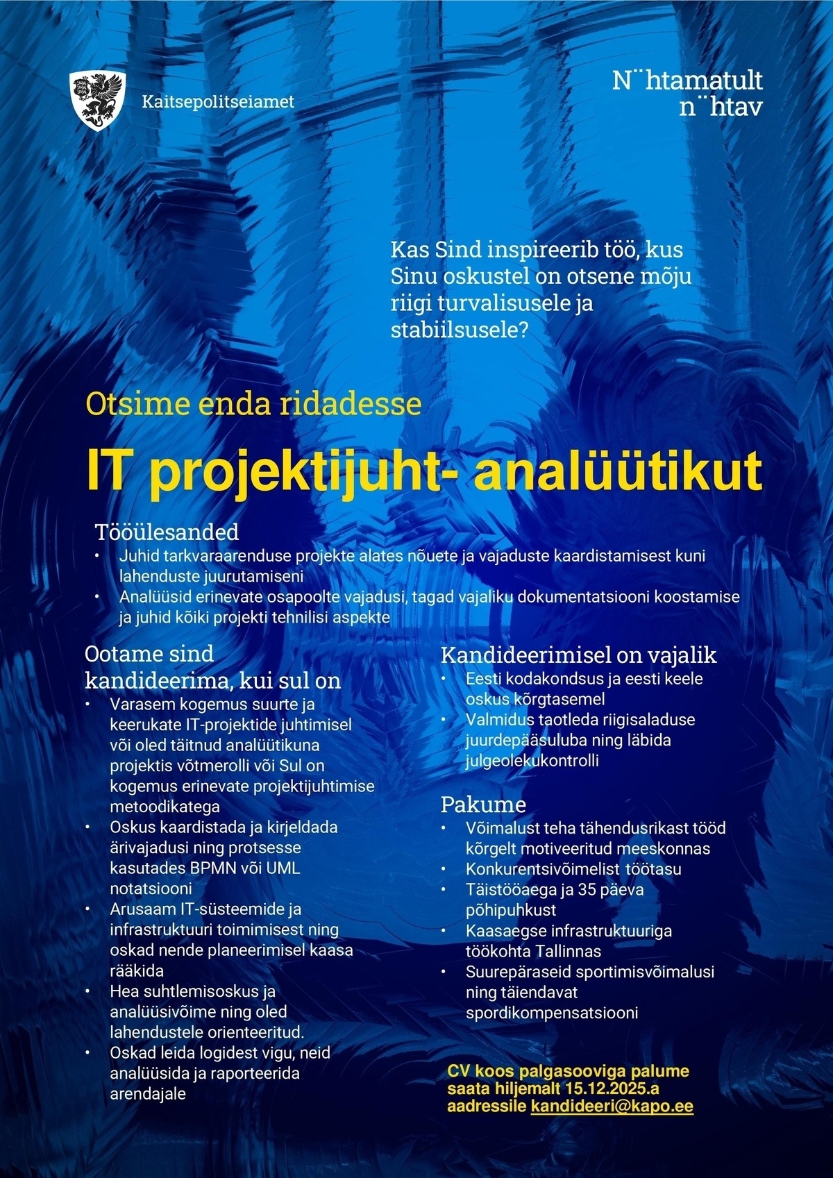 Kaitsepolitseiamet IT projektijuht-analüütik