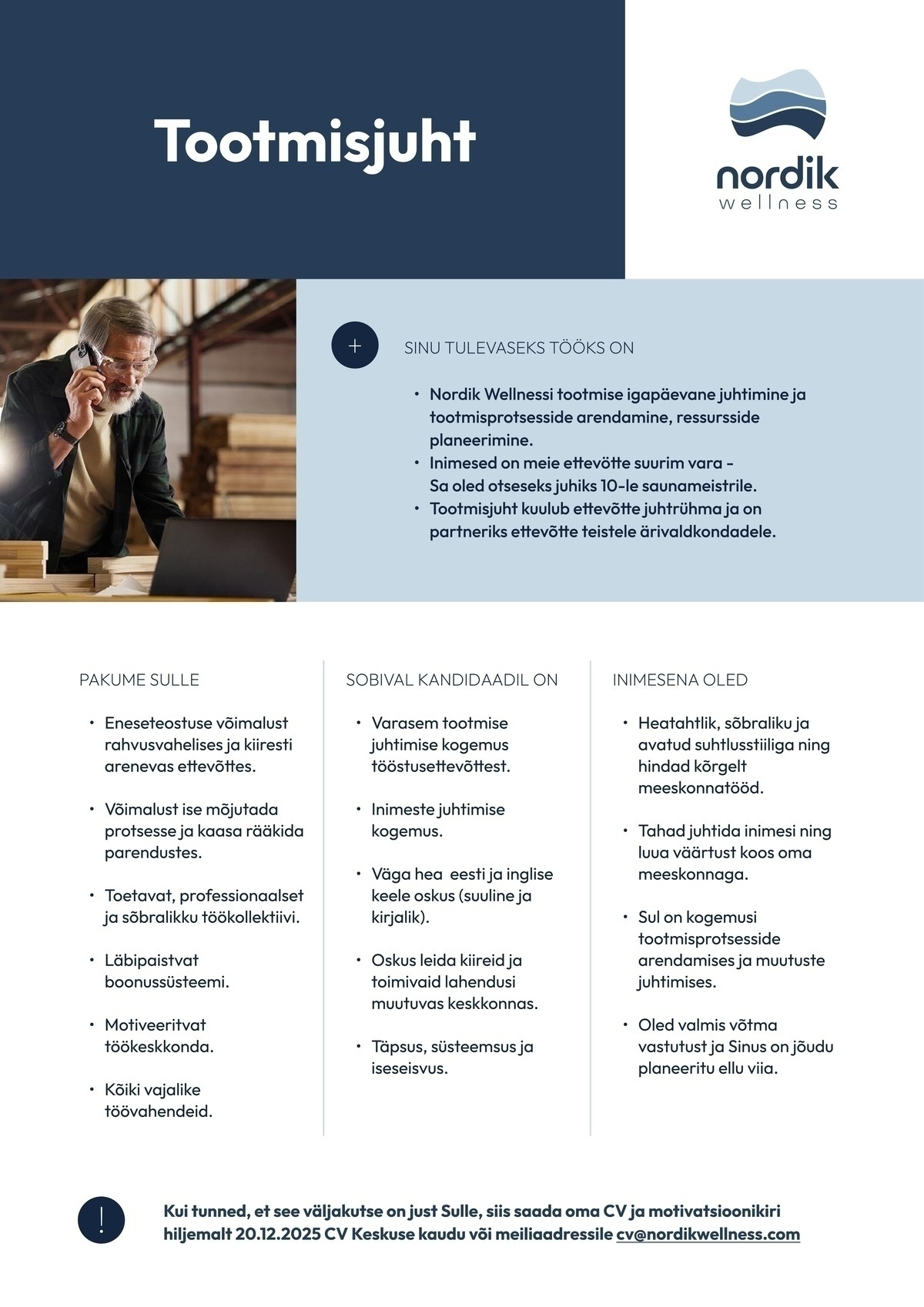 ENERMED Wellness Production OÜ Tootmisjuht