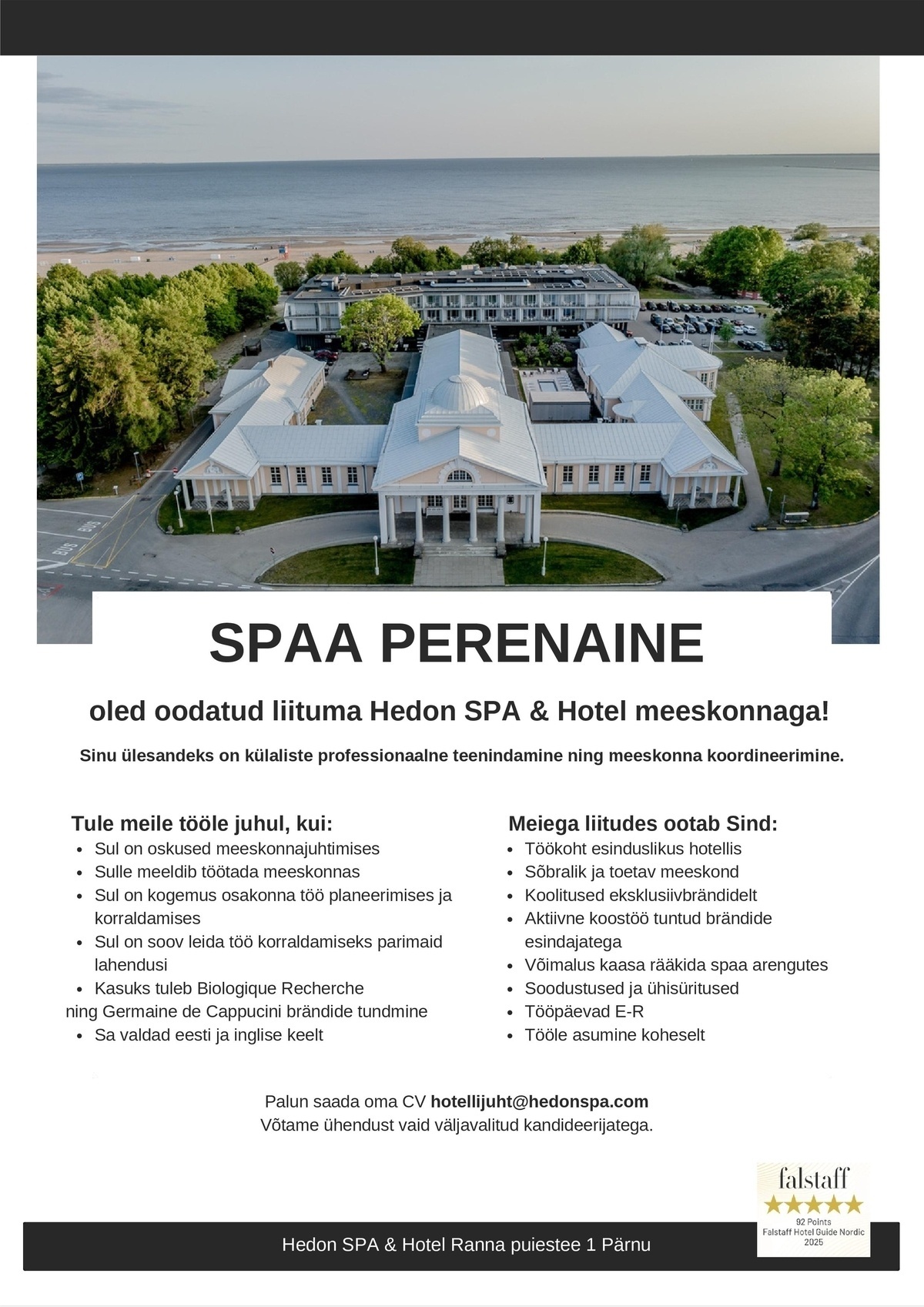 Supeluse Hotell OÜ Hedon SPA & HOTEL Spaa perenaine