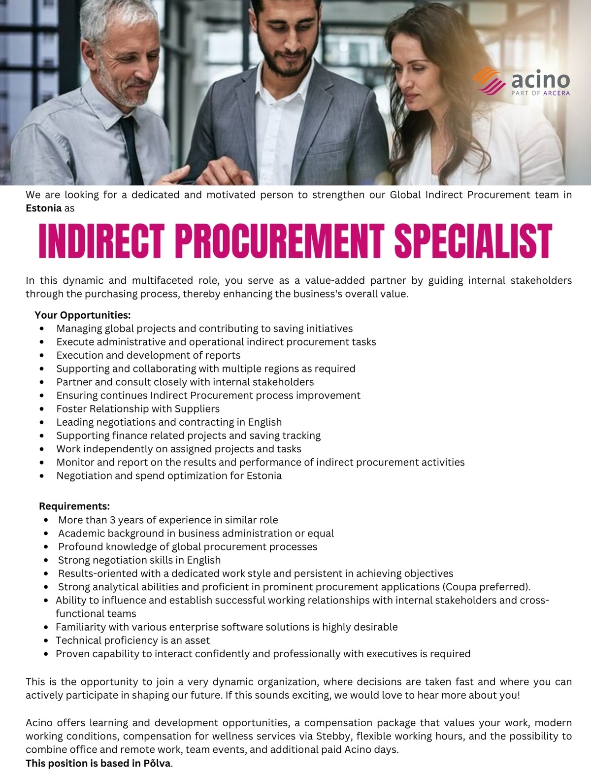 Acino Estonia OÜ HANKESPETSIALIST