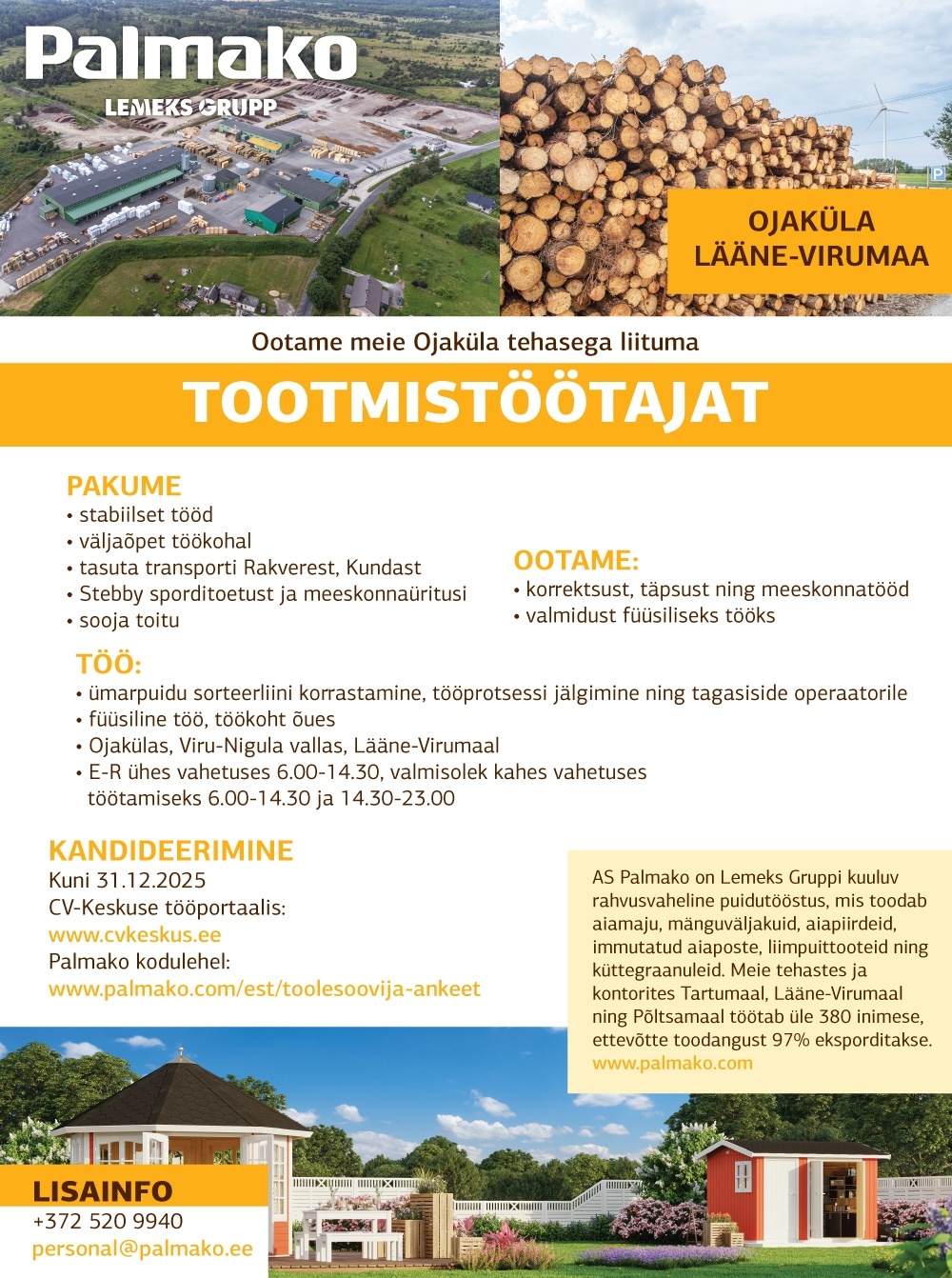 Palmako AS Tootmistöötaja