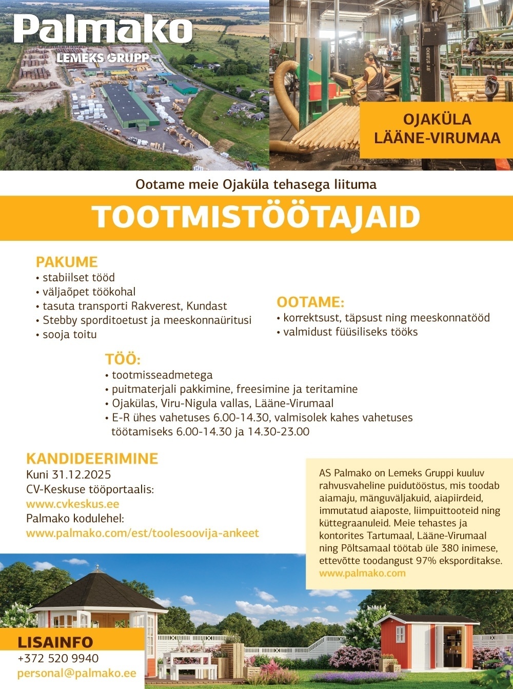 Palmako AS Tootmistöötaja