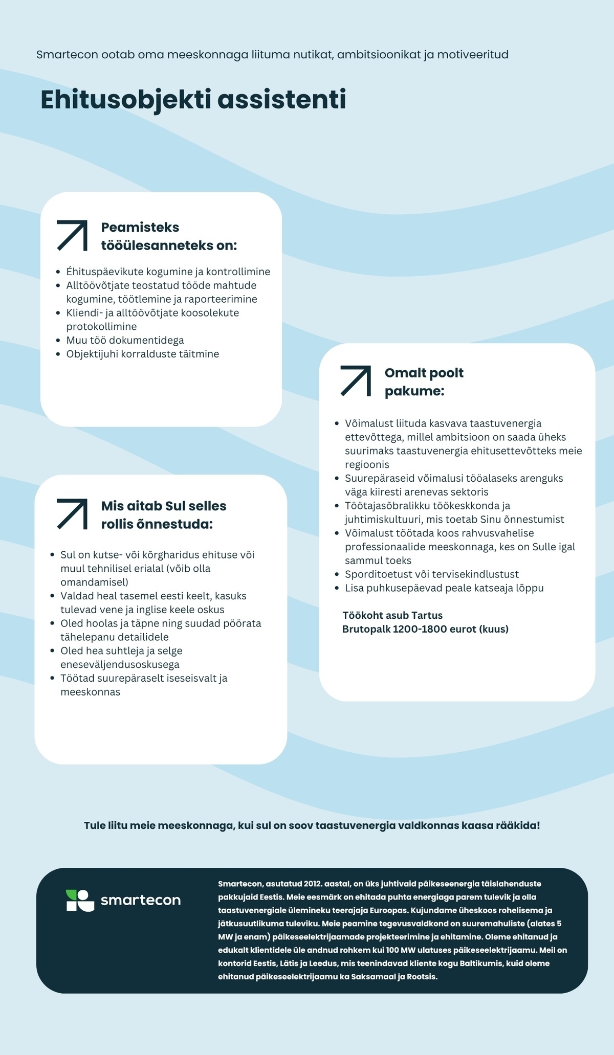 Smartecon OÜ Objektijuhi assistent