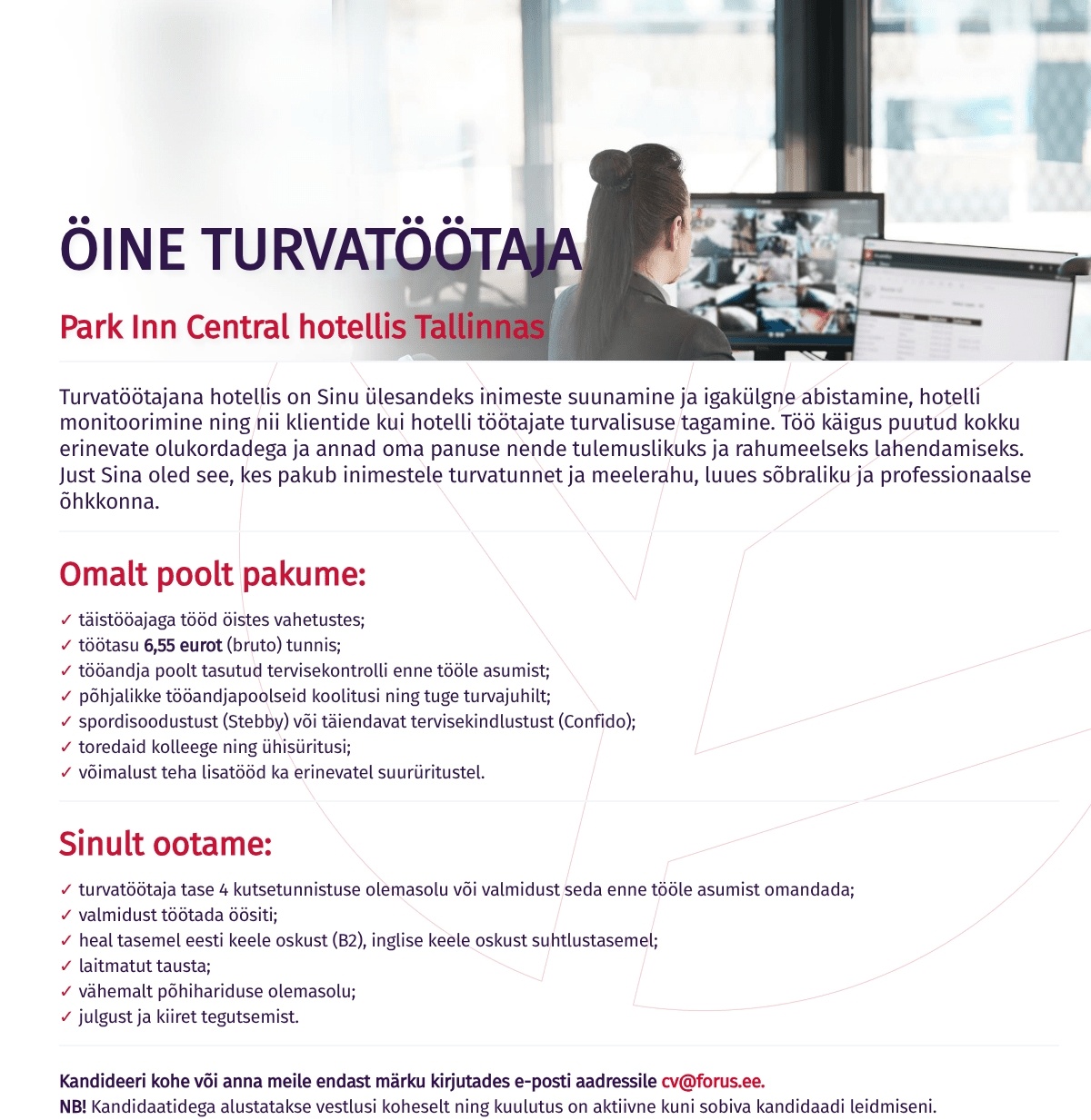 Forus Security AS Öine turvatöötaja hotellis