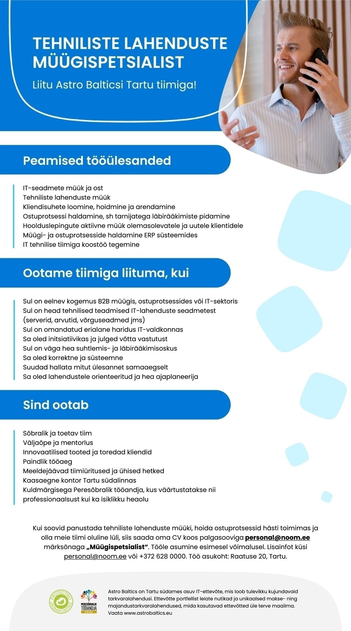 ASTRO BALTICS OÜ Tehniliste lahenduste müügispetsialist