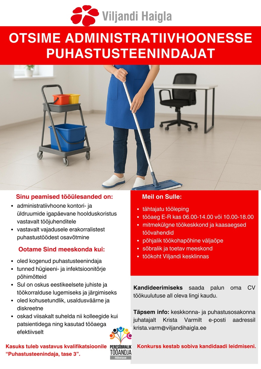 SA Viljandi Haigla Puhastusteenindaja