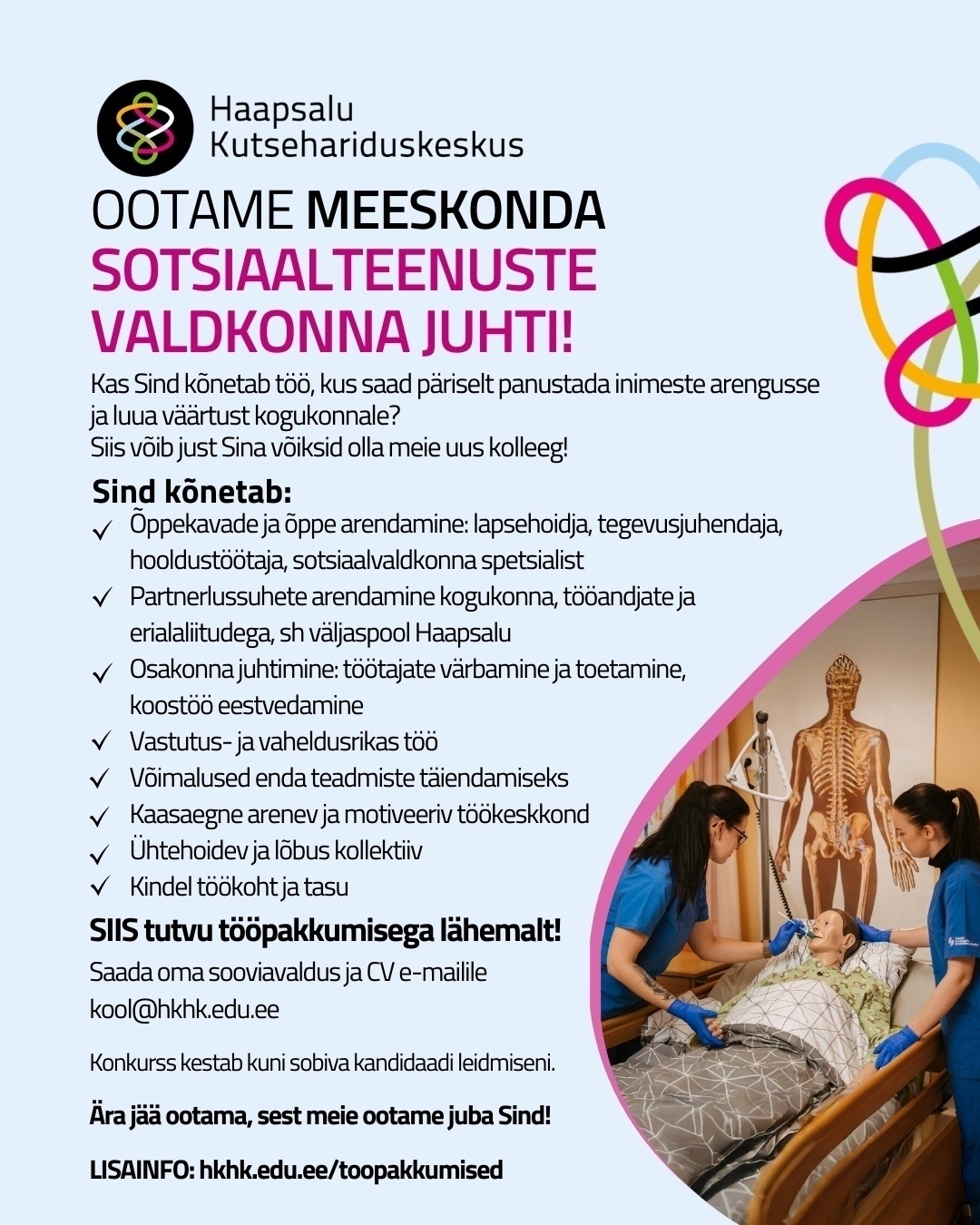 Haapsalu Kutsehariduskeskus Sotsiaalteenuste valdkonna juht
