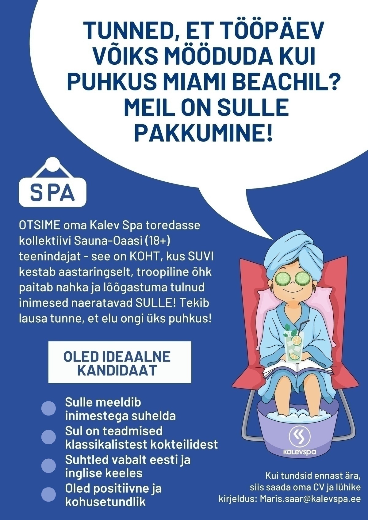 Kalevi Veekeskus OÜ Sauna-Oaasi teenindaja