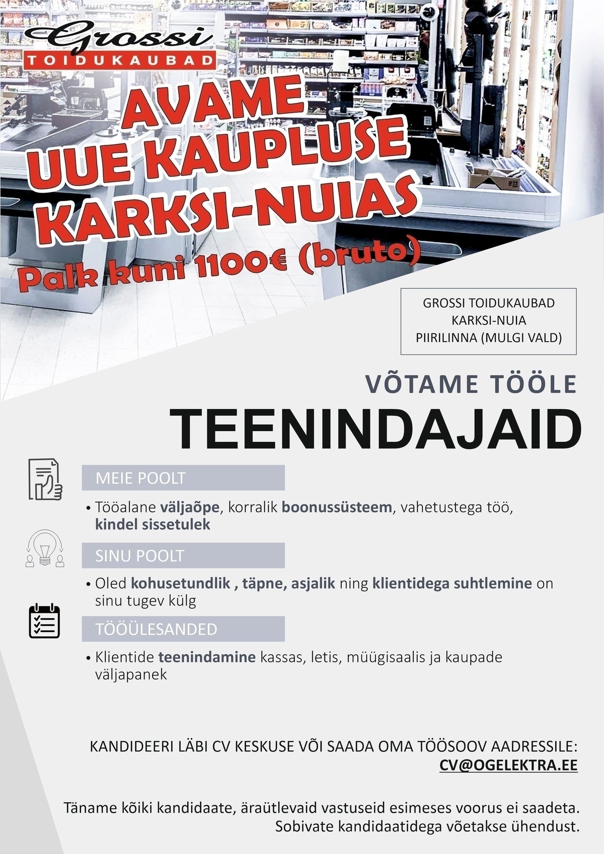 OG Elektra AS Teenindajad (UUS kauplus Karksi-Nuias)